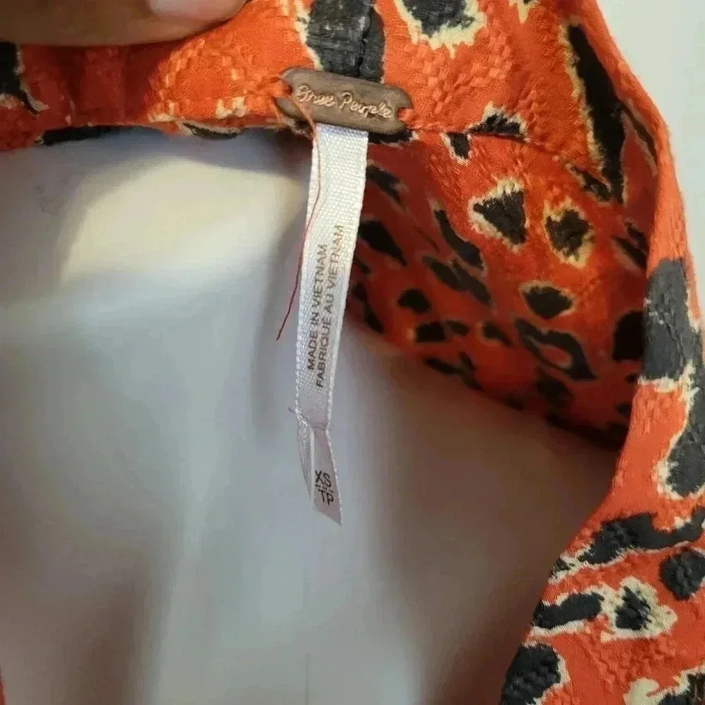 Free People Cest Moi Maxi Animal Print Top/Duster(XS)NWT